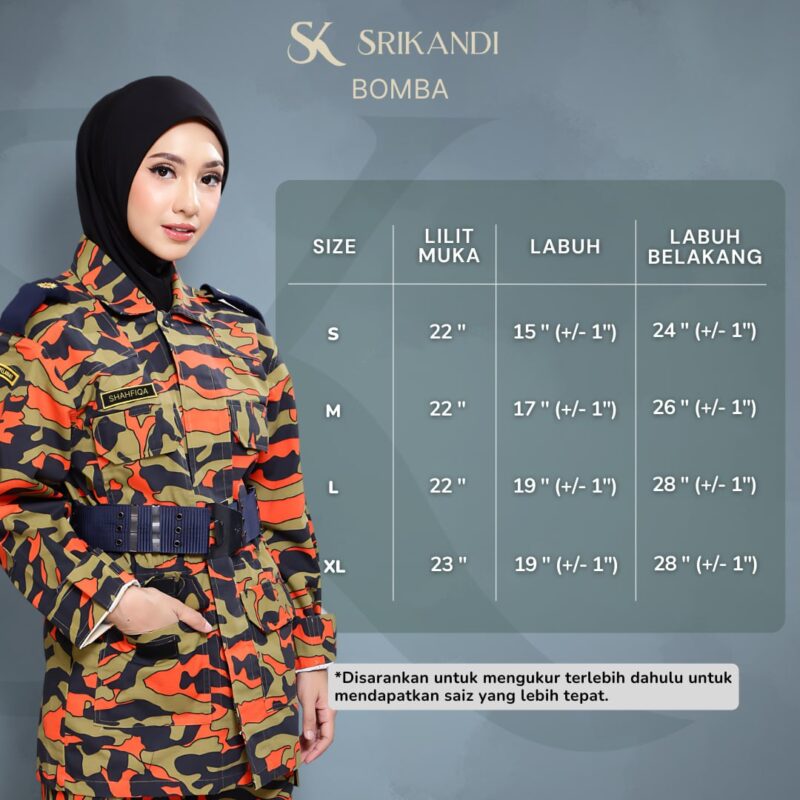 SriKandi Hitam - Tudung Army, Navy, Bomba (Borong 10 helai) - Image 5