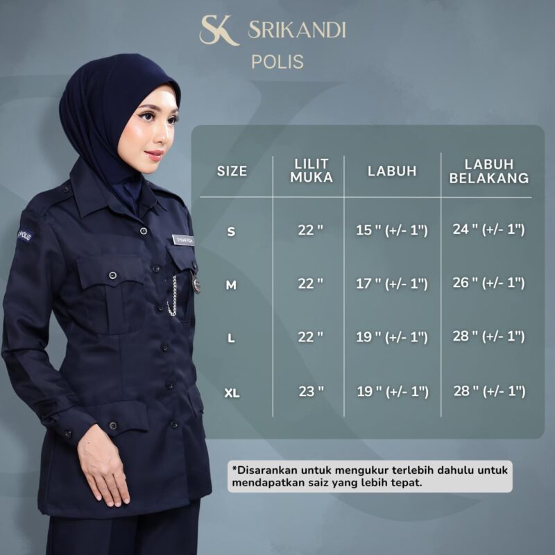 SriKandi Biru Gelap - Tudung Kastam, Air Force (Borong 10 helai) - Image 6