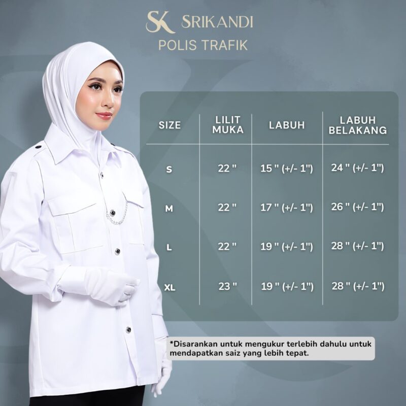 SriKandi Putih  - Tudung Polis Trafik (Borong 10 helai) - Image 4