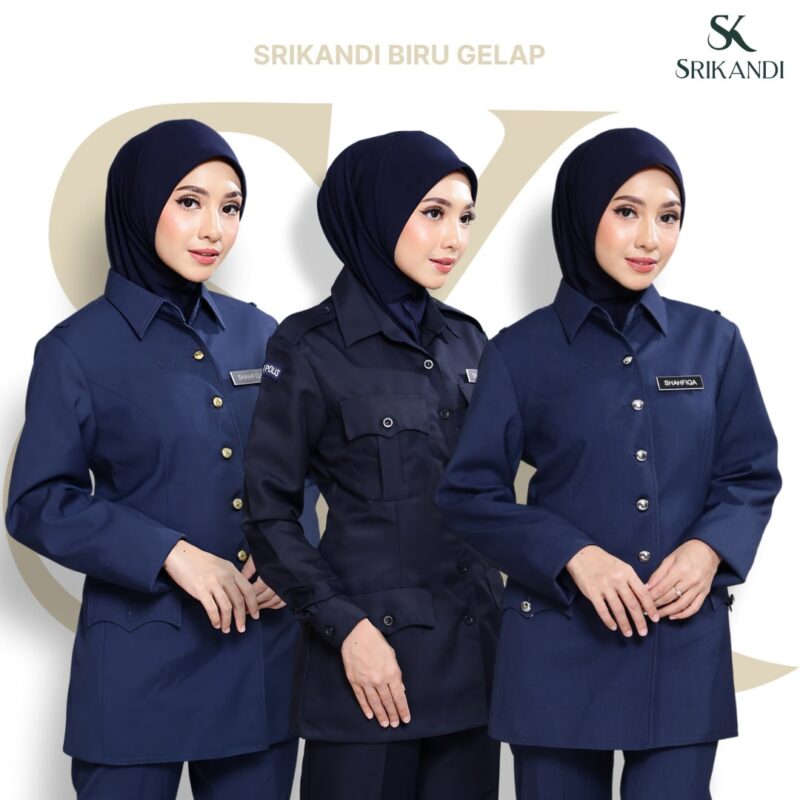 SriKandi Biru Gelap - Tudung Kastam, Air Force (Borong 10 helai)