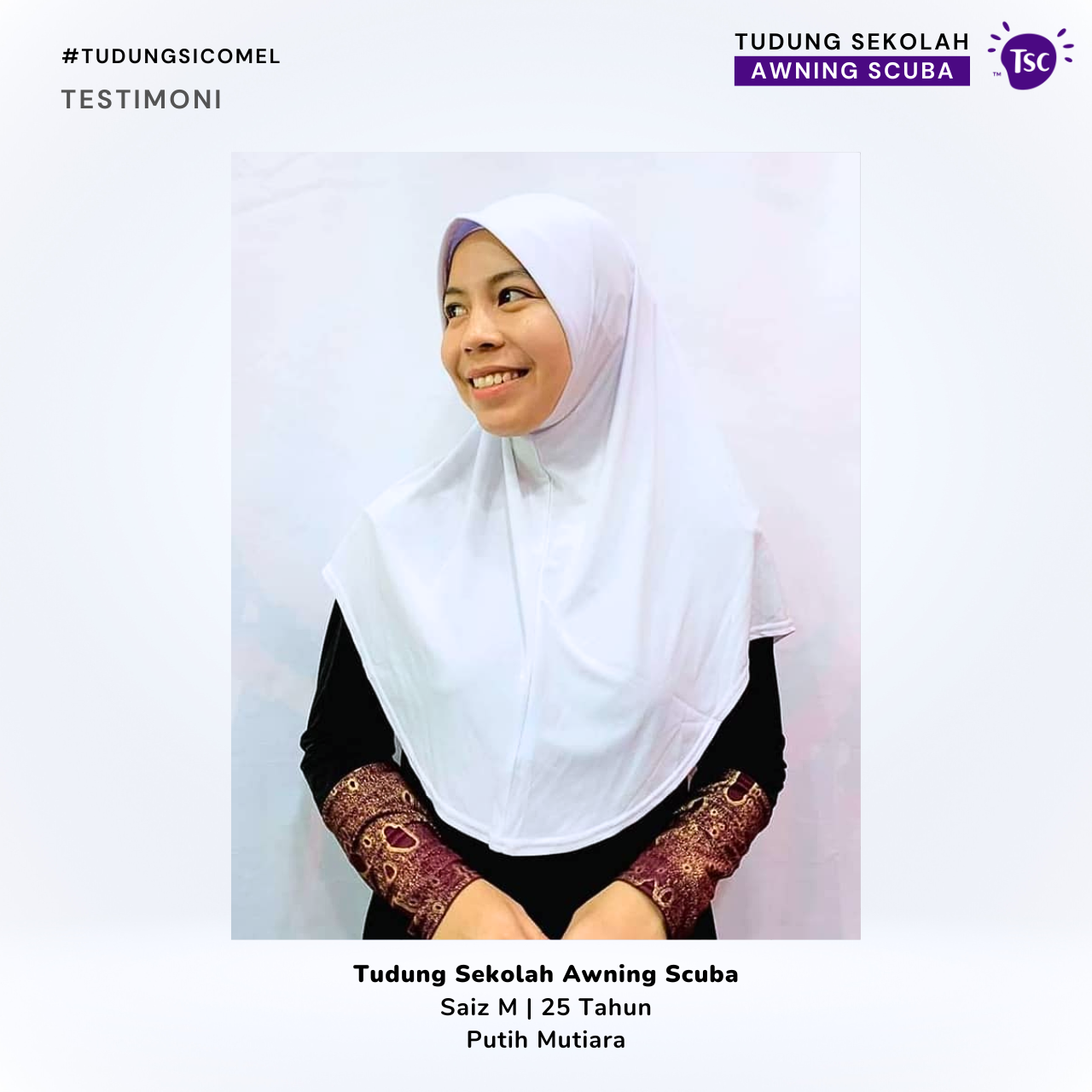 Tudung Sekolah Awning Scuba - Image 5