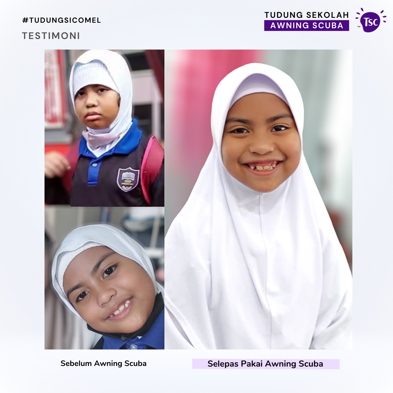 Tudung Sekolah Awning Scuba - Image 4