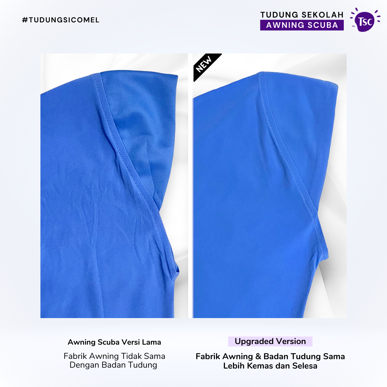Tudung Sekolah Awning Scuba - Image 6