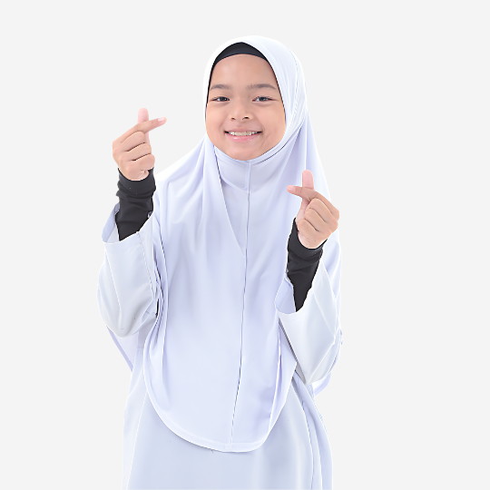 Tudung Sekolah Awning Scuba Labuh Berdagu - Image 2
