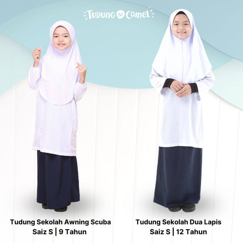 Tudung Sekolah Awning Scuba  (Borong 10 helai) - Image 5