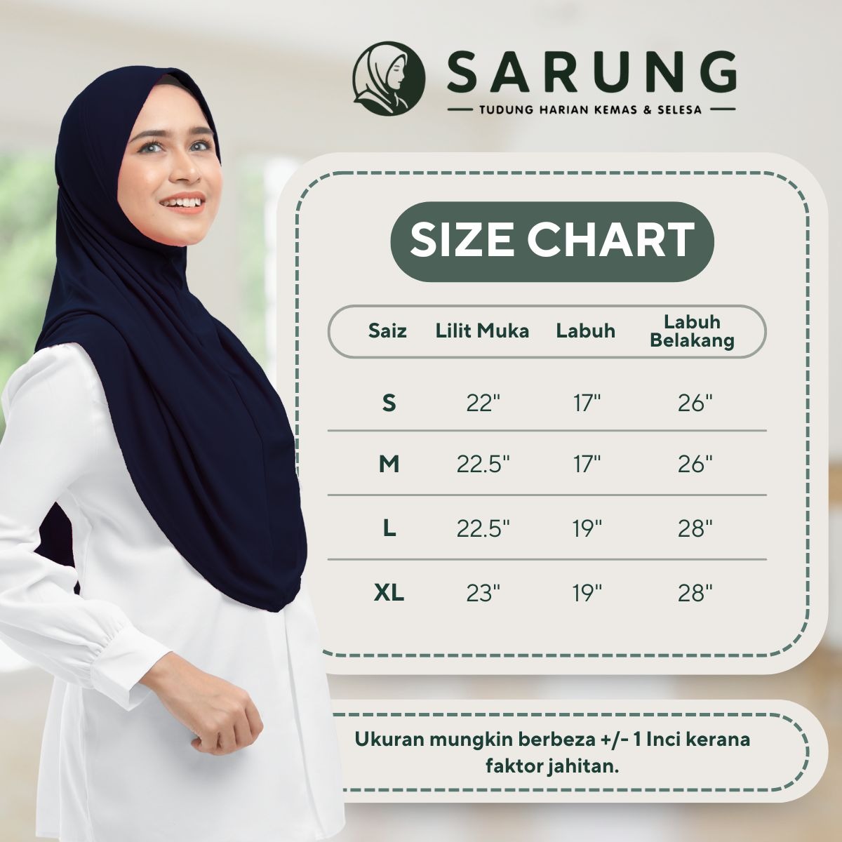 SARUNG - Tudung Pakai Harian - Image 6